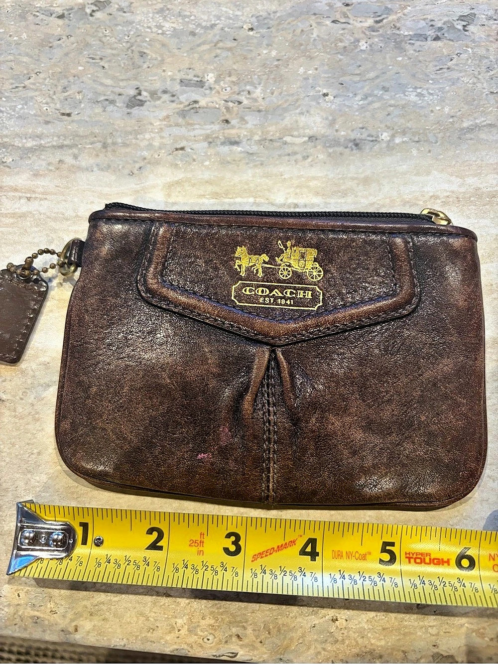 Coach Brown Leather Wristlet Clutch